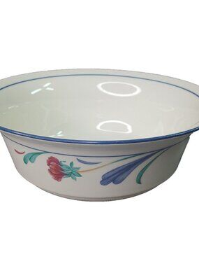 Lenox Poppies on Blue 8 1/2 " Vegetable Bowl Chinastone Discontinued Vintage #2